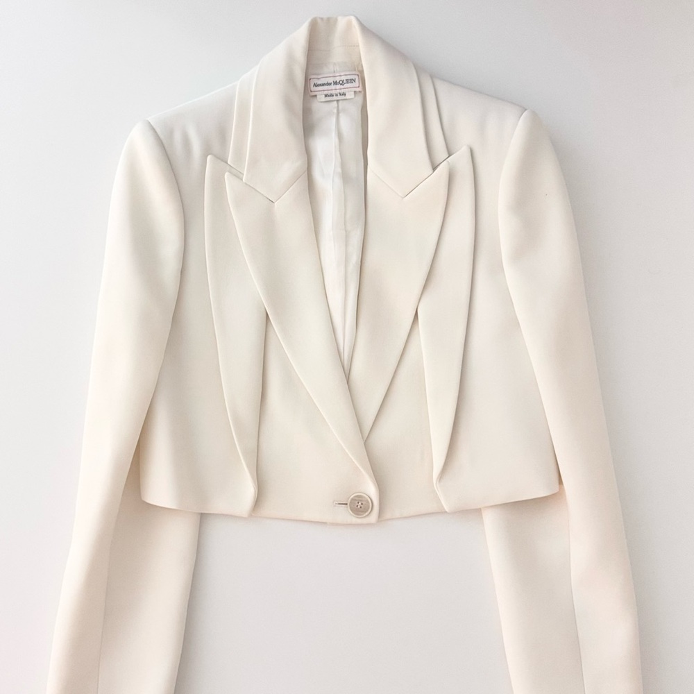 Alexander McQueen Crop Wool Blazer